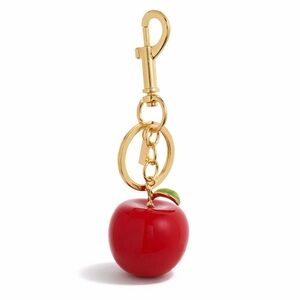 New! Bloom Social Red Apple Bag Charm Keychain NWOT